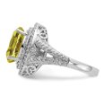 thumbnail image 4 of Primal Silver Sterling Silver Rhodium-plated Diamond and Lemon Quartz Ring, 4 of 5