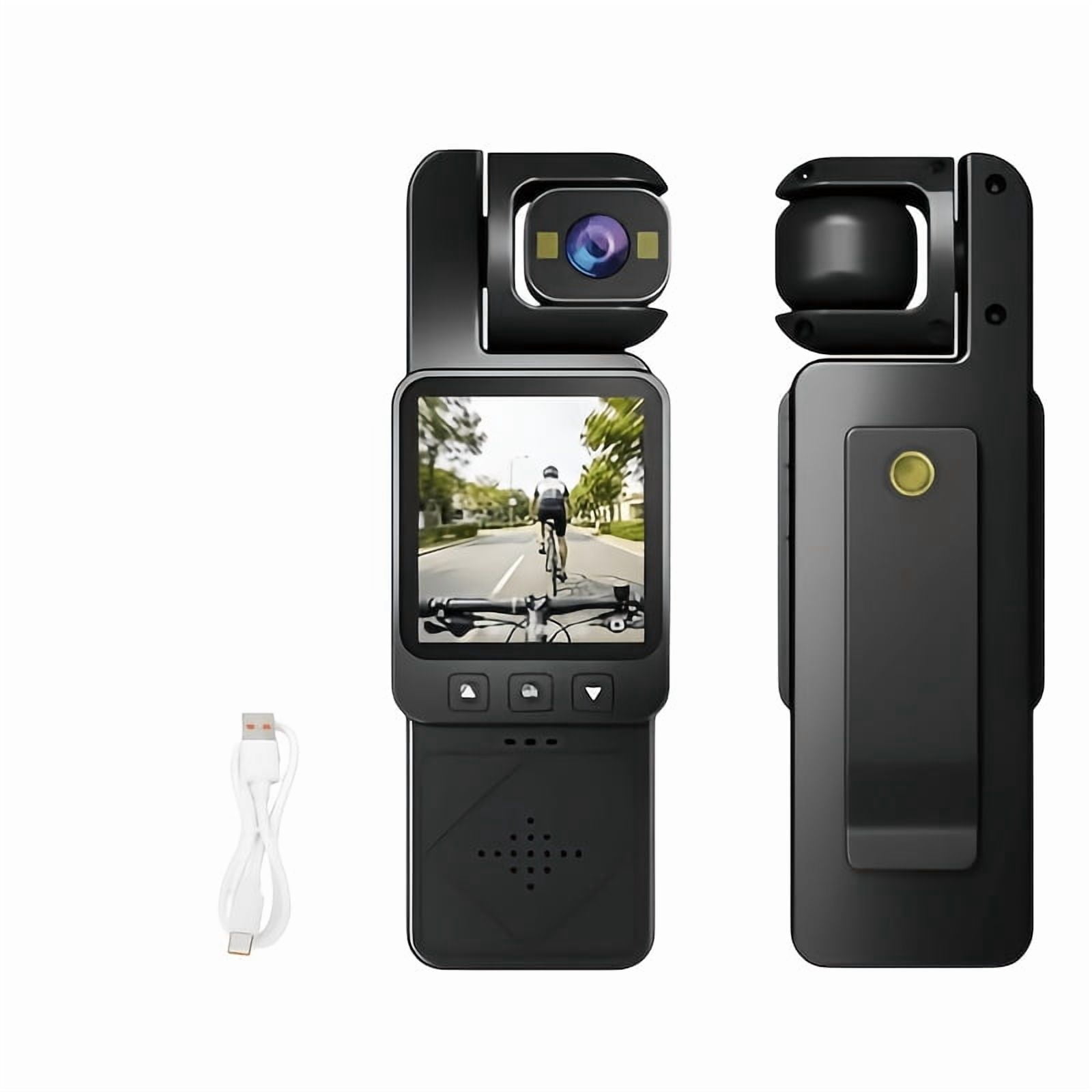 HD 1080P Action Camera with Screen Adjustable Lens Anti-Shake Portable Clip-On for Outdoor Travel Hiking Camping