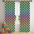 thumbnail image 5 of Blackout Kids Curtains,Gradient Color Checkered Pattern Childrens Insulated Curtains Set Of 2,Bedroom Essentials,Toddler Room Decor 42"x84", 5 of 5