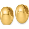 thumbnail image 2 of 14K Yellow Gold Artisan, Inspired, Elegant 15.9 Mm 12 Polished Puffed Oval Hinged Hoop Earrings, 2 of 3
