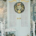 thumbnail image 4 of 16.53 Inch Christmas Wreath with Gold Accents, "Merry Christmas" Sign & Festive Bow - Front Door & Indoor Holiday Decor, 4 of 7