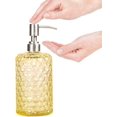 thumbnail image 4 of ZHAOCHENG Dispensador de jabón de vidrio para baño, inodoro o cocina y boquilla de acero inoxidable, desinfectante de manos de vidrio, botella vacía, botella de prensa de gel de ducha cosmética de gra, 4 of 5