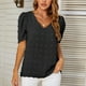 thumbnail image 2 of Tops Para Mujer Blusas Casuales Elegantes Camisas de Moda Con Cuello en V Camisa de Gasa Con Mangas Abullonadas Blusa de Manga Corta Odeerbi ODB156195, 2 of 7