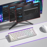 COSTOM WK68 60% Gaming Keyboard Wired, OEM Profile, Programable, RGB Backlit Light Box, 64 Keys Hot Swap RGB Cream Key Board for PC Computer Win/MAC