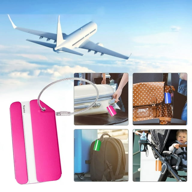 Travel Luggage with Address Card and Aluminum Quick-Find Suitcase Identifier for Travel Bags