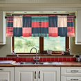 thumbnail image 3 of Yayeee Kitchen Curtains Set of 2 Light Filtering 57"x24" Over Sink Window Panels, Red Teal Plaid, 3 of 7