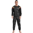 thumbnail image 1 of iiniim Men's Anti-Rip Sauna Suit Weight Loss Sweat Suit Training Gym Workout with Jacket Hood Type A Black L, 1 of 7