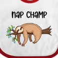 thumbnail image 4 of Inktastic Nap Champ Cute Sleeping Sloth Boys or Girls Baby Bib, 4 of 4