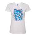 thumbnail image 2 of 3D Blue Skulls Trendy | Womens Fashion Graphic T-Shirt, White, X-Large, 2 of 4