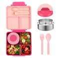 thumbnail image 1 of Lonchera para niña tipo omiebox incluye termo y cubiertos, bento box c 4 compartimentos modulables de gran capacidad, lunch box con sellado hermético anti-fugas, caja de almuerzo BPA Free, 1 of 9