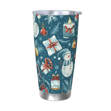 

Matuu Christmas Snowman Gift for 20oz Durable Thermal Cups Keep Drinks Cold and Hot Insulated Car Mug with Lid-Without Straw