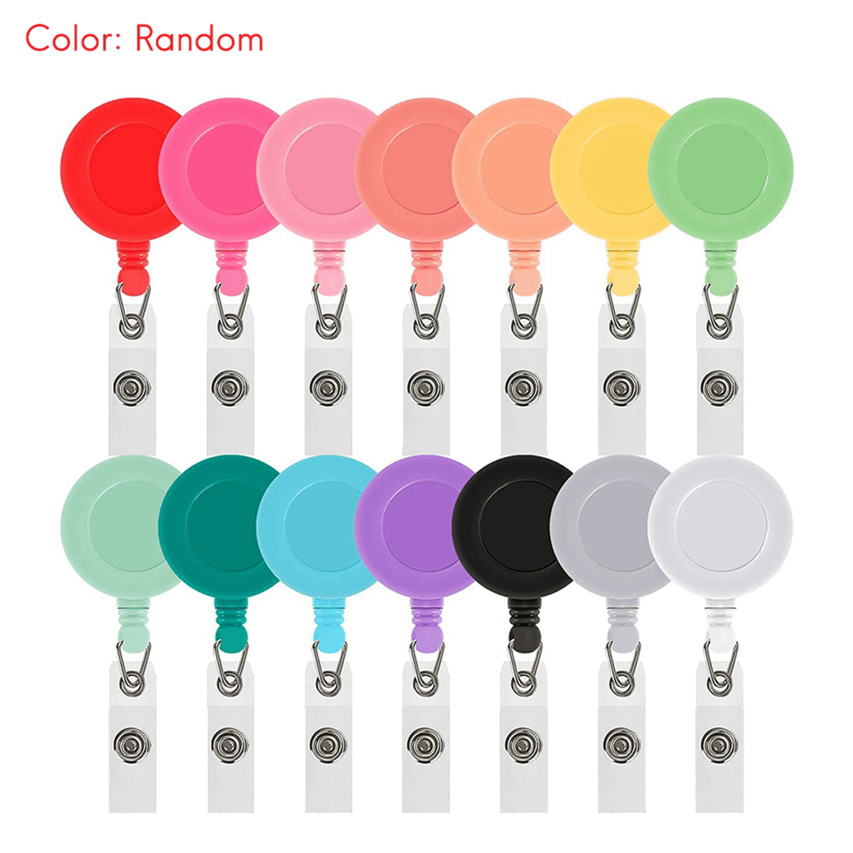 100 Pcs Retractable Badge Reel Clips Holder Mixed Solid Color Nurse Students Doctor ID Badge Holder for Hanging ID Card