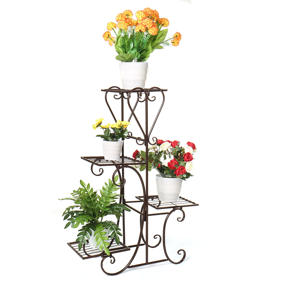 Details about   4 Tiers Plant Stand Potted Flowers Planters Iron Display Rack for Indoor Outdoor 