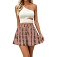 thumbnail image 3 of Trendfront Women's Mid Rise Bohemian Digital Graphic Print Skort Tie Waist Loose Fit Casual Summer Skirt Bottoms, 3 of 6