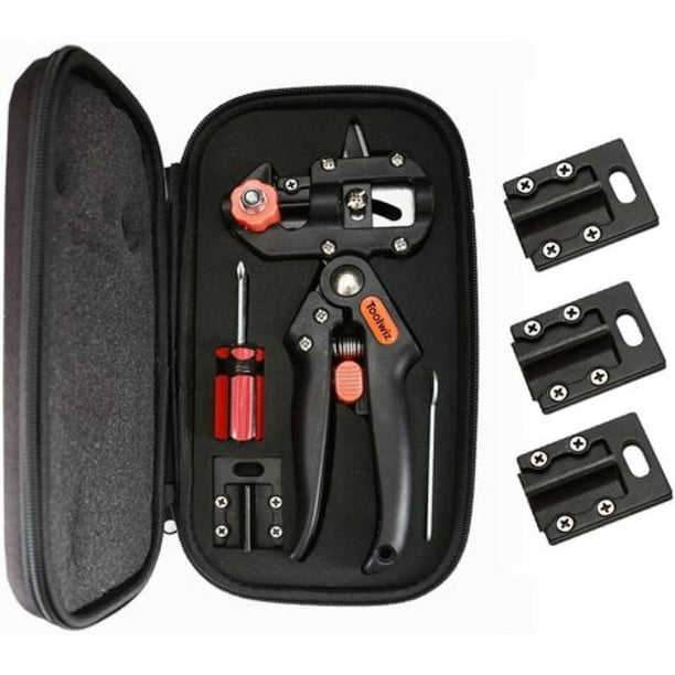 Herramienta profesional de horticultura, kit de herramientas de injerto con hojas intercambiables, tijeras de podar de acero con alto contenido de carbono, mango de plástico ABS, corte limpio para
