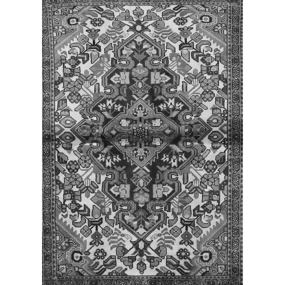 Ahgly Company Indoor Rectangle Persian Gray Traditional Area Rugs, 5' x 7'