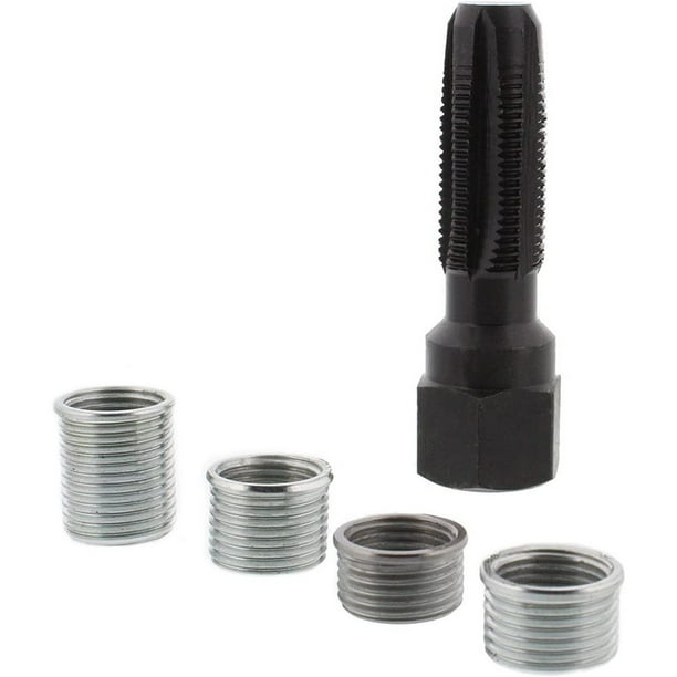 sweethay Herramienta de reparación de roscas de cilindro, juego de roscado de cables, reenhebrador M14x1.25, mantenimiento de manguito de Type2