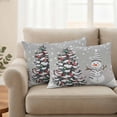 thumbnail image 2 of Grey Christmas Outdoor Waterproof Pillow Covers, Snowman Pine Tree Xmas Ball Snowflakes Decorative Rectangle Throw Pillowcase Sofa Cushion Sham for Patio/Couch/Chair, 20"x12" 2 Pack, 2 of 8