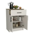 thumbnail image 5 of - Natural Oak Storage Cabinet With One Drawer And Two Interior Shelves For Pantry Organization System, 5 of 5