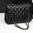 thumbnail image 4 of FENOHREFE Women Quilted Crossbody Bag PU Leather Shoulder Bag Aesthetic Handbag Chain Strap Messengers Bag Casual Shopping Bag, 4 of 8