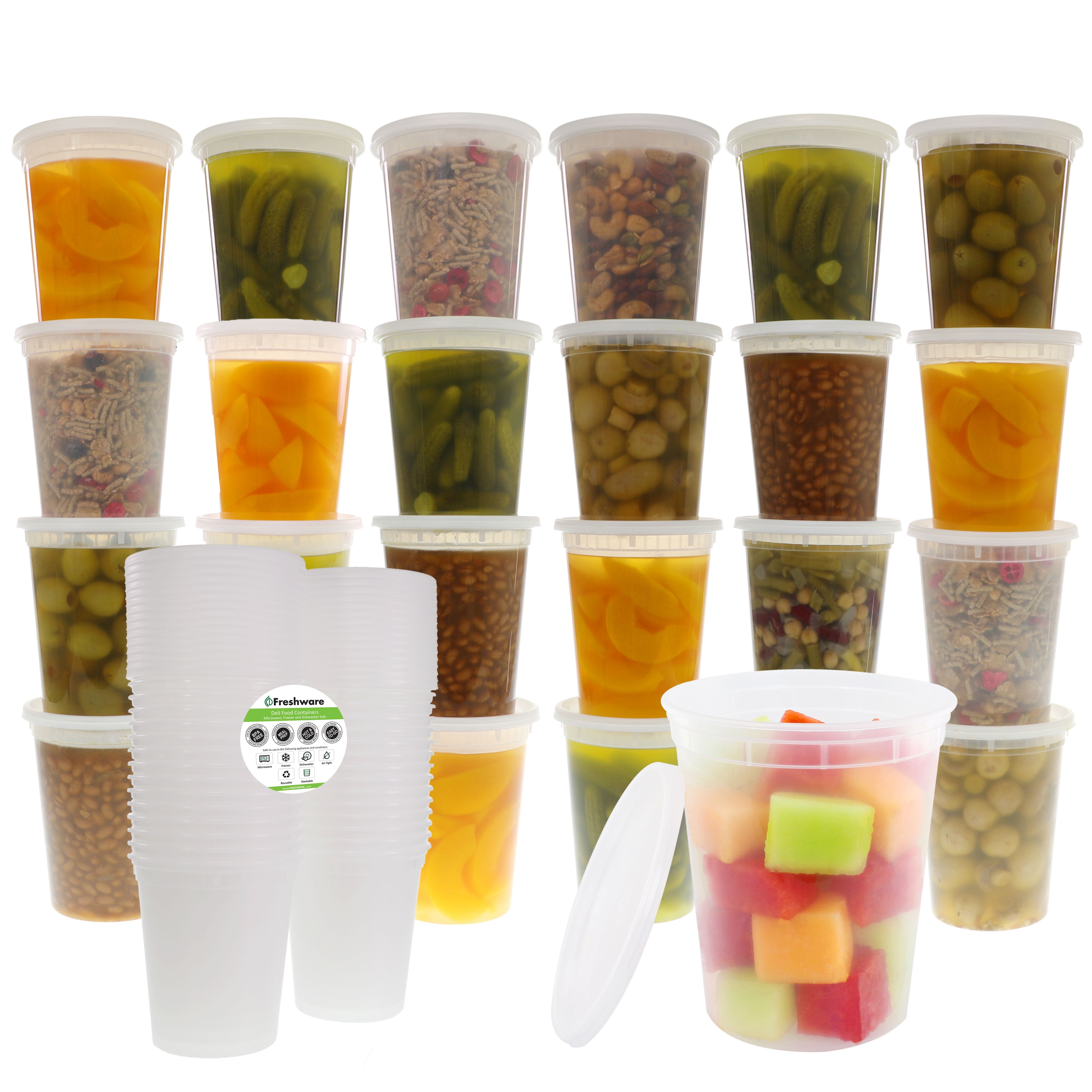 2PACK Plastic FOOD CONTAINER Sets Fridge Freezer Storage Tubs & Lids 2.3LTR 