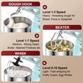 thumbnail image 5 of Honinst Stand Mixer, 4 QT 10+P Speeds with Tilt-Head Electric Mixer, 3-In-1 Kitchen Mixer with Dough Hook, Whisk, Beater, Bowl for Baking, Cake and Most Home Cooks, 5 of 8