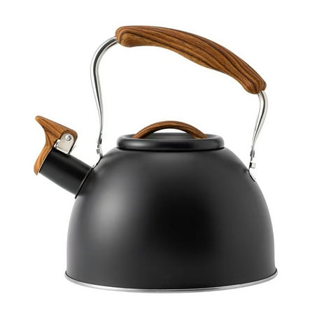 

Whistling Water Kettle | 2.7 Quart Stainless Steel Tea Kettles for Stoves | Food Grade Water Pot with Wood Handle Loud Built-in Whistling for Coffee Milk Tea