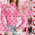 thumbnail image 2 of Kcolen Valentine Mesh Top for Women Heart Shamrock Printed Long Sleeve Turtleneck Dressy Mesh Shirt Bodycon See Through Layering Top Valentines Day Gifts, 2 of 6