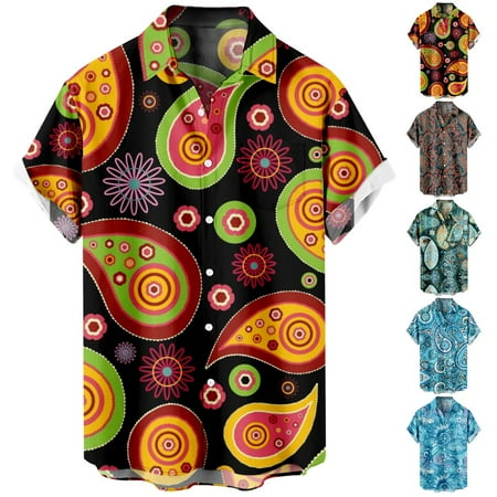 

Unisex Casual Button Down T-Shirts Loose Fit Slim-Fit Blouses For Men Boys