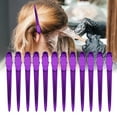 thumbnail image 2 of 12unids Pinzas para el Cabello Duckbill Salon Profesional Clips de Acero Inoxidable Horquilla Herramientas de Peluquería para Estilizar y Seccionar, duraderos, antideslizantes (Púrpura) EOTVIA NO, 2 of 5