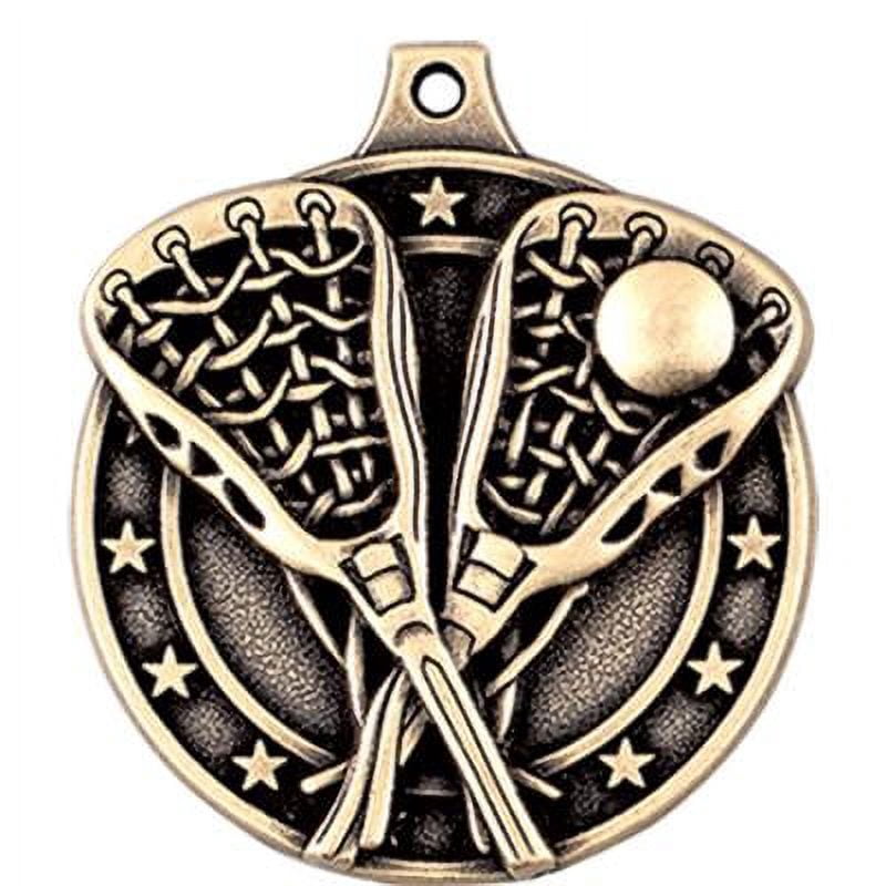 Lacrosse Medals, 2" Gold Diecast Lacrosse Medal Award 5 Pack