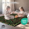 thumbnail image 4 of ODIKA 5'x7' Machine Washable Non-Slip Area Rug, Vintage Merry with Interlocking Holly and Starbursts High Traffic Rug, Black, 623631, 4 of 5