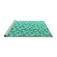 thumbnail image 2 of Ahgly Company Machine Washable Indoor Rectangle Oriental Turquoise Blue Modern Area Rugs, 2' x 4', 2 of 4