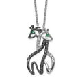 thumbnail image 3 of Sterling Silver Cubic Zirconia & Rhodium Giraffes 18in Necklace, 3 of 5