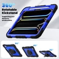 thumbnail image 5 of Case for iPad Pro 11 Inch (M4 2024/M5 2025) with Screen Protector, 360 Degree Rotating Kickstand Hand Strap Heavy Duty Shockproof Cover with Shoulder Strap, Dark Blue PC, 5 of 7