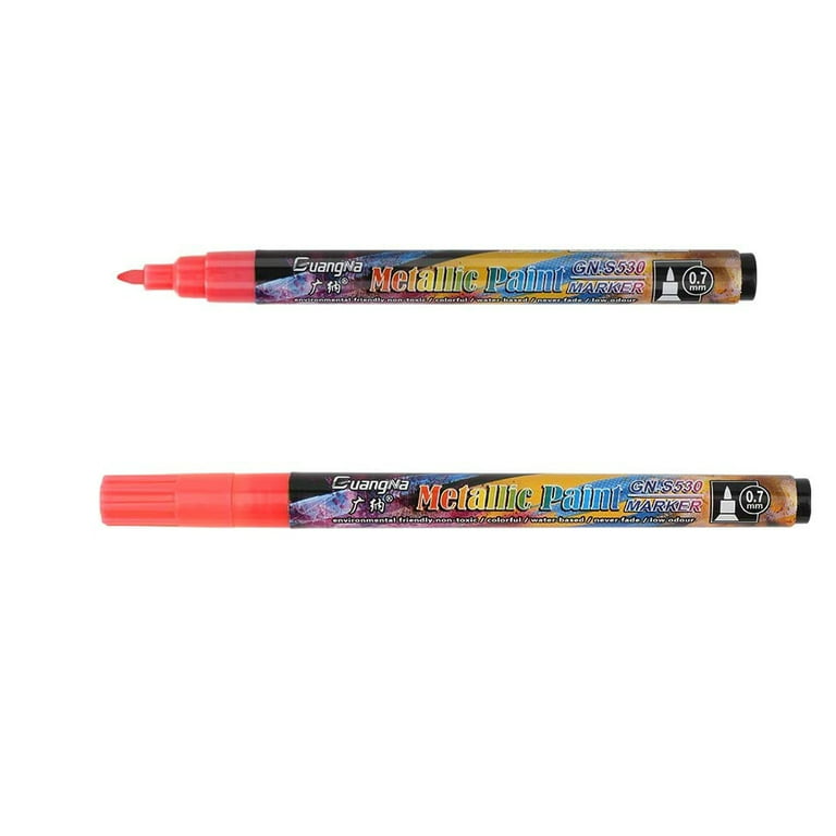 KINGART® Metallic Pens, Set of 30 Vivid Colors with Fine Point for DIY,  Scrapbooks, Cards, Rocks & Works Great on Black Paper