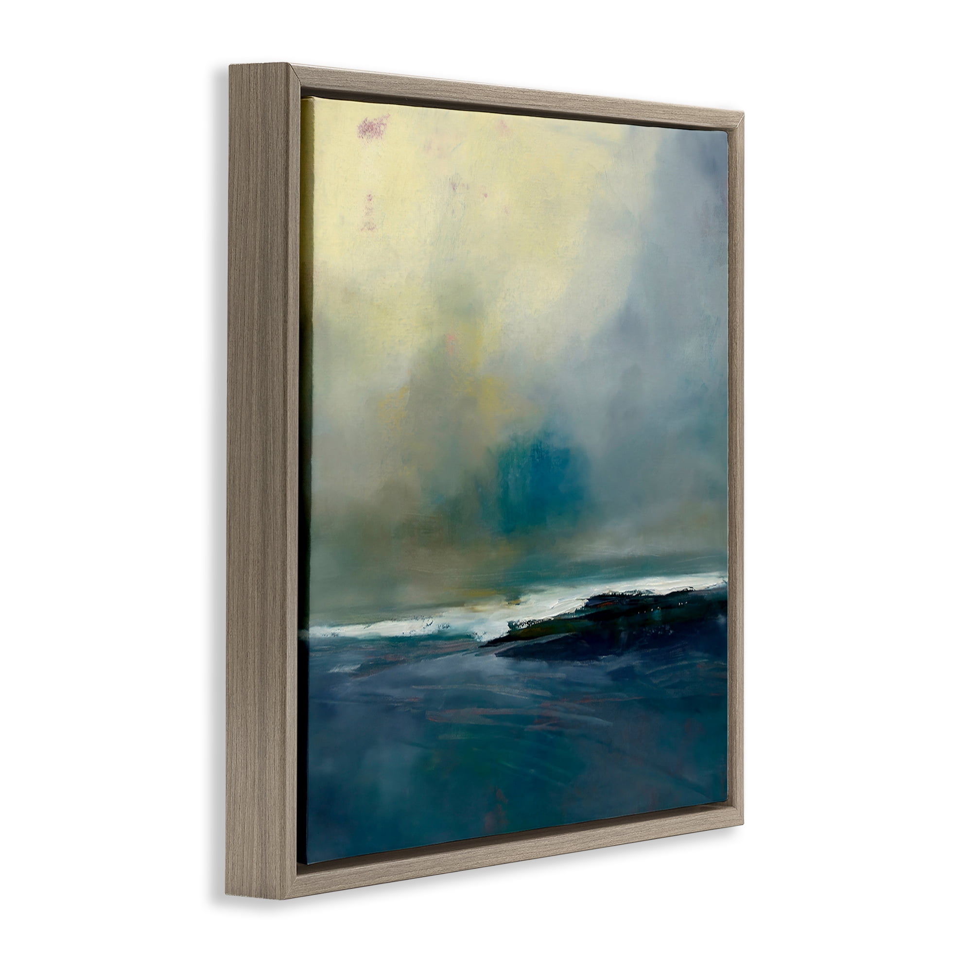 Stupell Industries Channeling Calm Horizon Brown Framed Floater Canvas Wall Art, design by Patrick Dennis