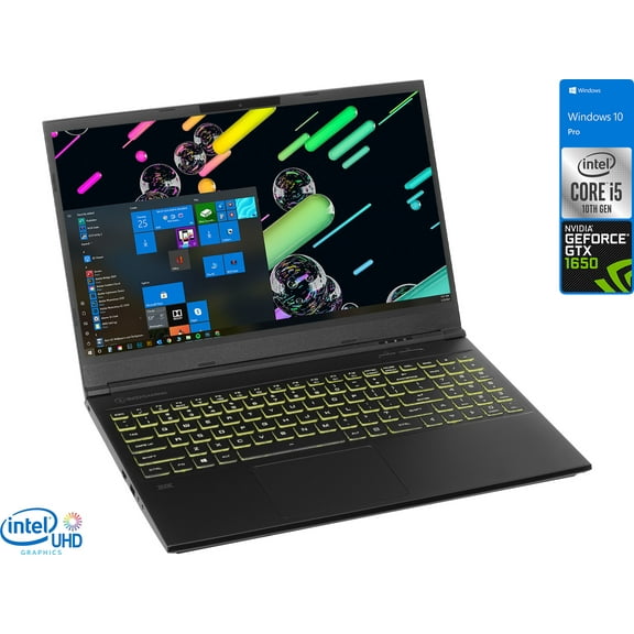 EVOO Gaming Laptop, 15.6" FHD Display, Intel Core i5-10300H Upto 4.5GHz, 8GB RAM, 256GB NVMe SSD, NVIDIA GeForce GTX 1650, HDMI, Mini DisplayPort, Card Reader, Wi-Fi, Bluetooth, Windows 10 Pro