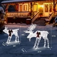 thumbnail image 2 of Sgokeen 2-Piece Moose Family Lighted 3D Christmas Yard Decor Set w/ 200 LED Lights, Stakes, Zip Ties - White, 2 of 7