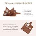 thumbnail image 2 of Leather Wallets for Men, Bifold Wallet Slim Minimalist for Women with RFID Blocking, Card Holders, ID Window, Money Clip, Coin Pocket, Brown, 2 of 6