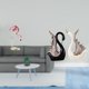 thumbnail image 2 of Elegante escultura de flamenco cisne de resina cerámica, figura de arte moderno, decoración para el hogar, jardín, estanque, de flores, estante, 2 of 8