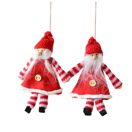 Fir Mini Tree - Christmas Hanging Mini Doll Pendant Hanging Ornaments for Christmas Tree Hanging Decorations Set Christmas Party Decor - 2Pcs