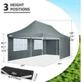 thumbnail image 2 of SANOPY 10'x20' Ez Pop up Canopy Party Tent with 6 Sidewalls, Waterproof and Sun Shelter Heavy Duty Canopy for Market with Carry Bag, Gray, 2 of 7