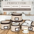 thumbnail image 6 of China Storage Containers 5-Piece Set Moving Boxes for Dinnerware, Glasses, Plates, Mugs and Saucers Sturdy Quilted Microfiber Dish Organizer with Dividers for Seasonal Storage - Holds Set of 12, 6 of 7