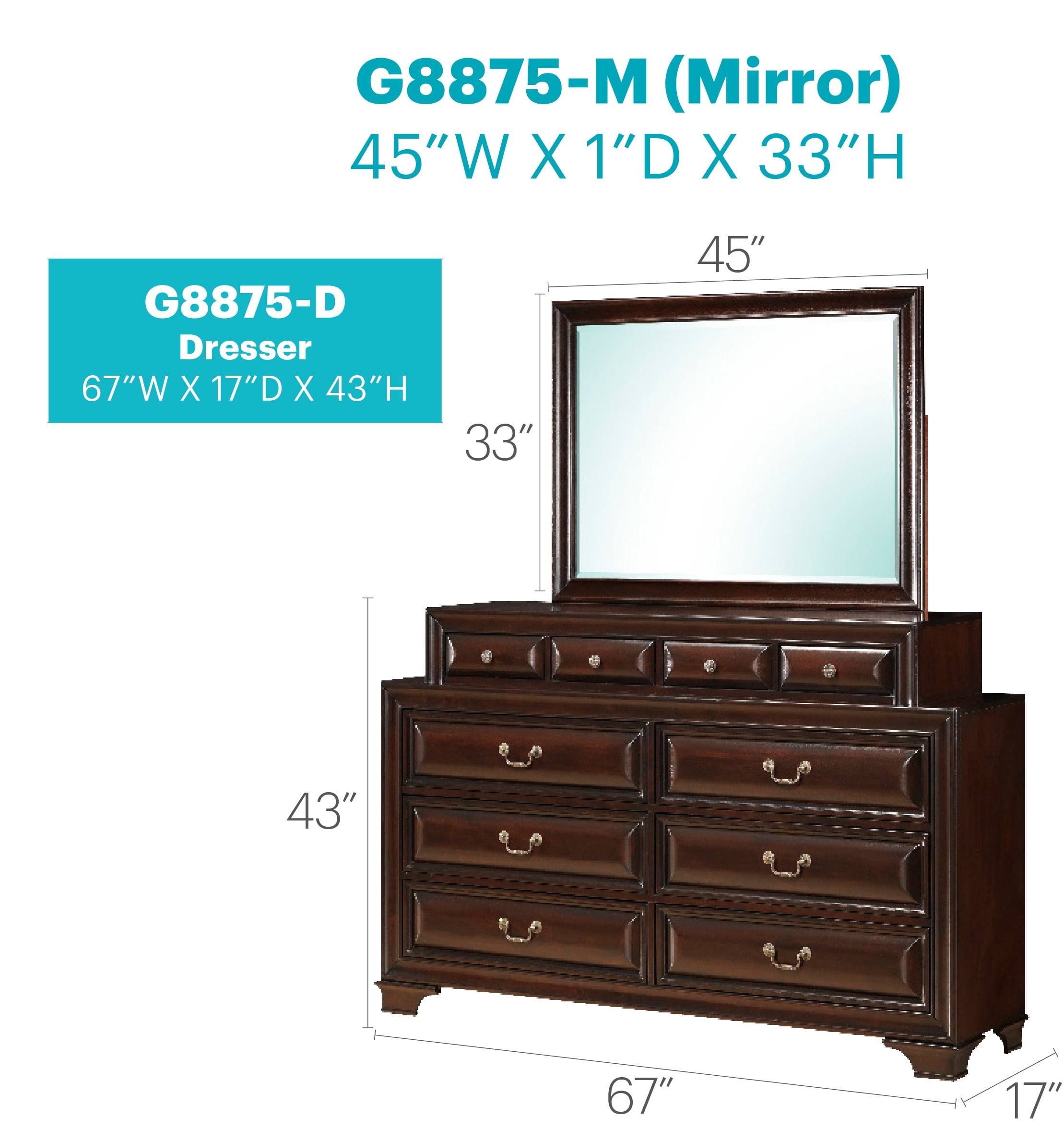 Glory Furniture Louis Phillipe G3190-D Dresser , White