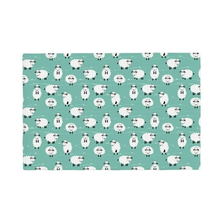 

Placemats Set of 4 Cute Sheeps Place mats for Dining Table Indoor/Outdoor Cute Heat Resistant Washable Table Mats(18 x 12 )
