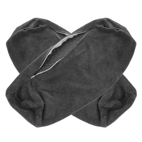 WHAMVOX  2 Pcs Sofa Round Pillow Cover Zippered Home Decor Dark Grey