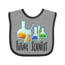 Inktastic Future Scientist with Beakers, Test Tubes and Formulas Boys or Girls Baby Bib