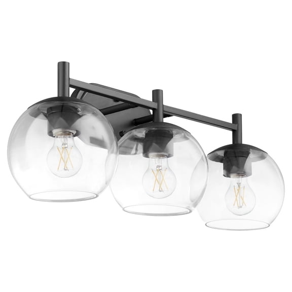 Lyon 3 - Light Matte Black /  Black Contemporary / Transitional Glass Wall Sconce