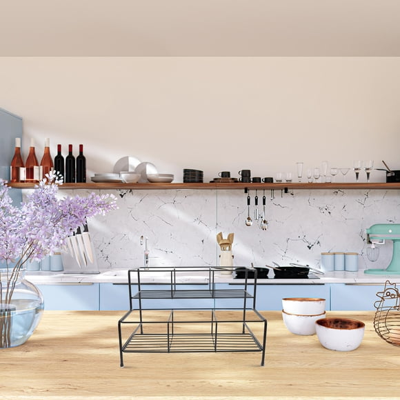 unbranded Estante Negro Para Almacenamiento De Jarabes Con Soporte Metálico Estable Para Bares Y Cocinas